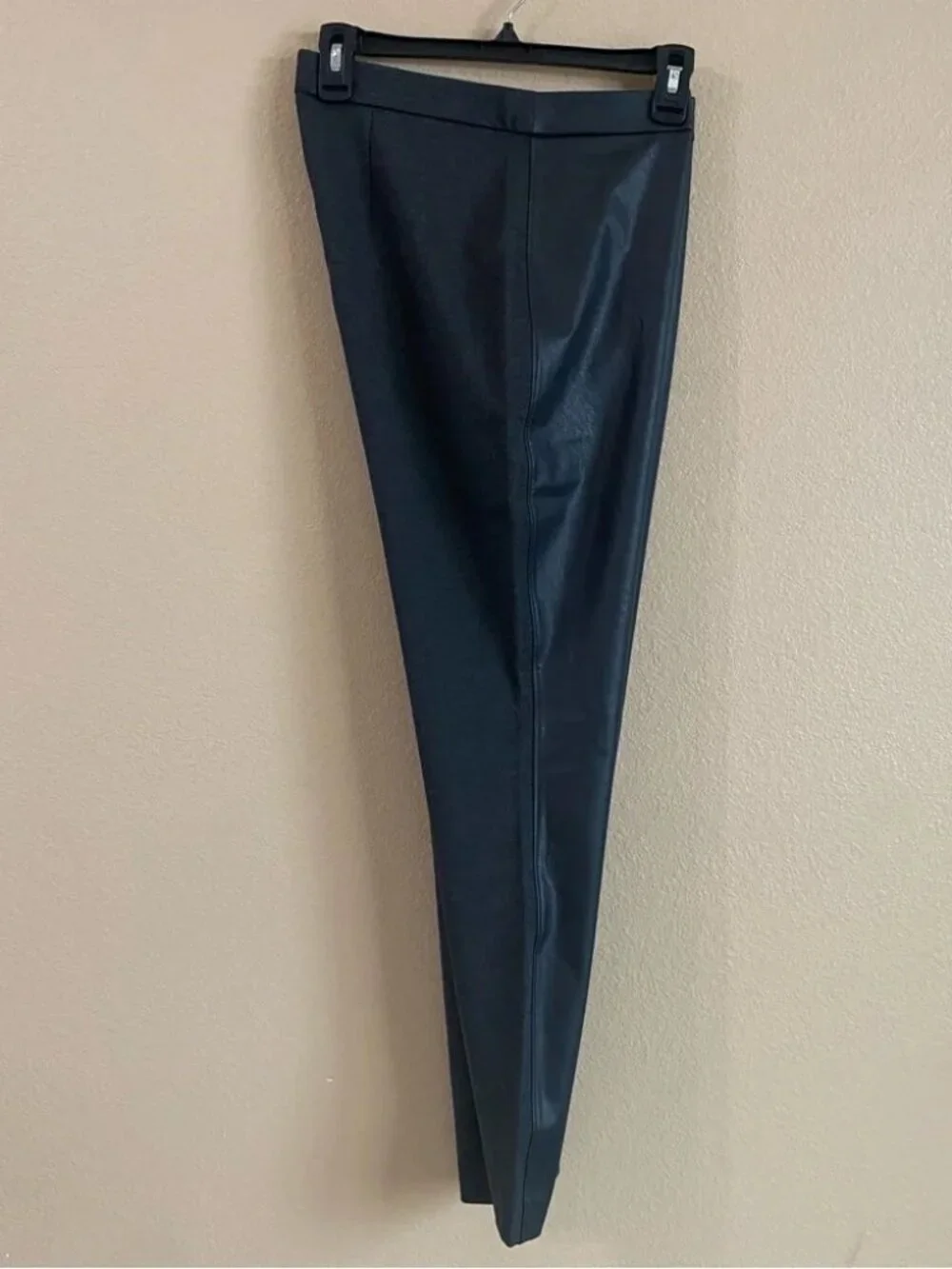 NWOT Chicos Size 3 (XL 16) Smoky‎ Heather Gray Faux Leather Front Ponte Leggings